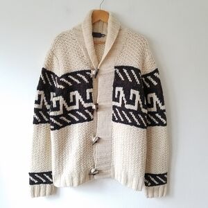Vince Wool Blend Shawl Collar Chunky Knit Cardigan Sweater Mens Size Large